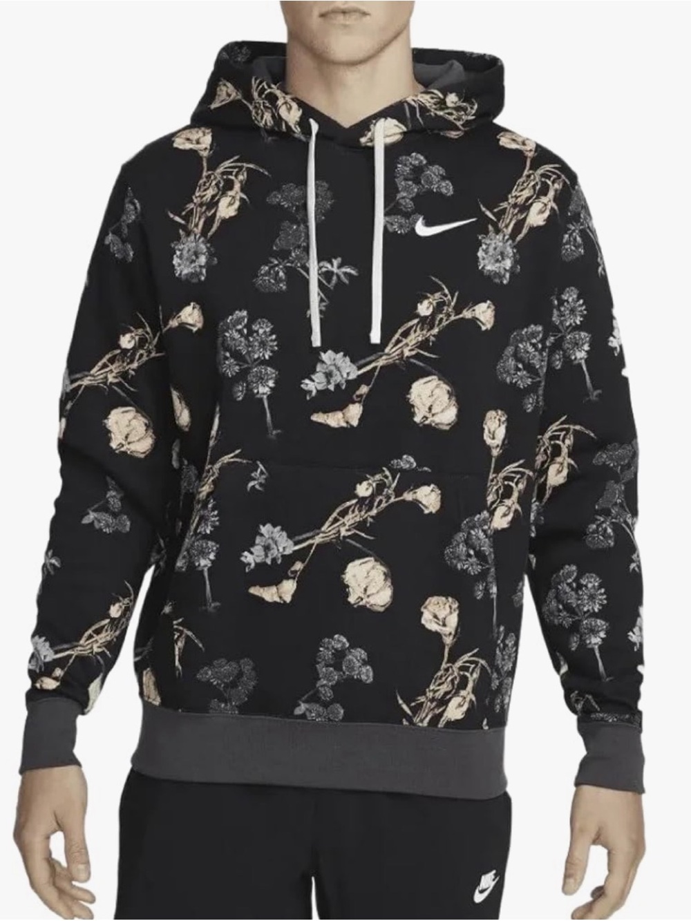 Nike Sportswear Club Hoodie Pullover Size Small Fleece Floral DQ3483-060